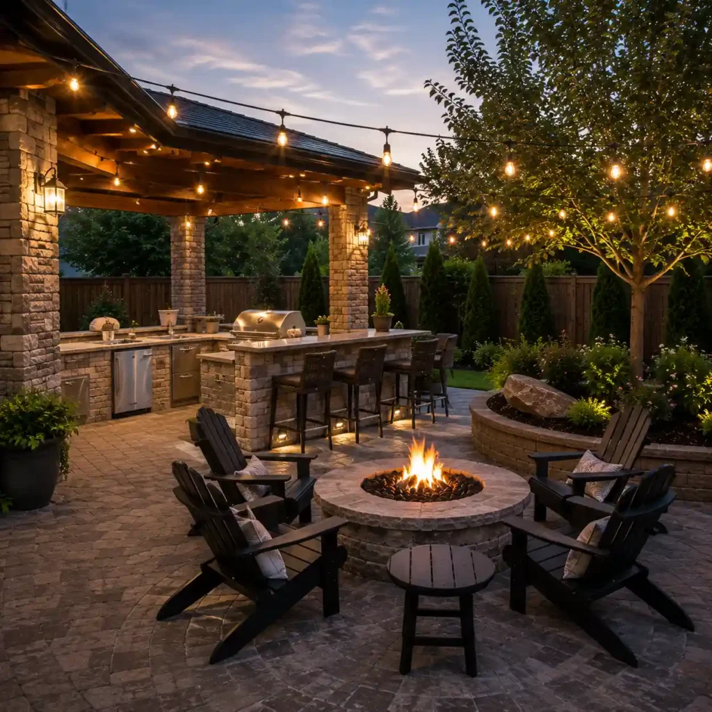 Outdoor Kitchen & Fire Pit Areas
