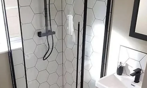 4 - Modern Hexagon Tile Shower